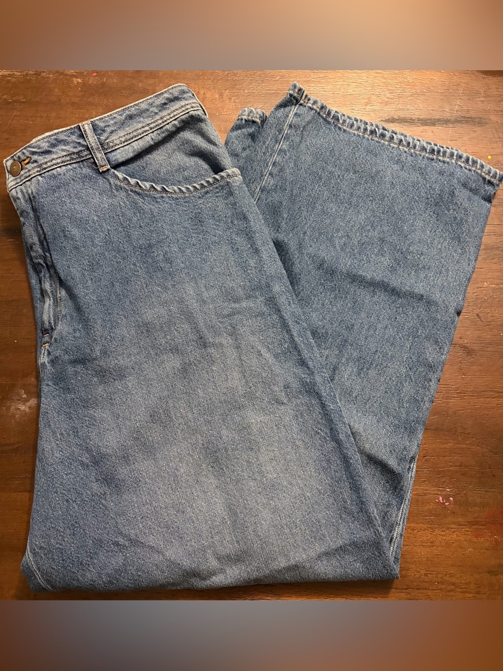 Pilcro by Anthropologie Women's Cinch-Back Hi-Rise Wide Leg Jeans Size 32 NWOT